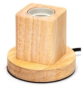 Portalampada da tavolo Cubo con base in legno E27 100×90 mm Aigostar