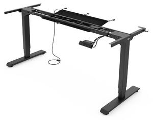Telaio scrivania regolabile in altezza Yaasa Frame Essential, nero – 120 - 190 cm – 4 scomparti, indicatore di altezza, sensore di collisione, capacità di carico 125 kg