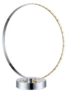 Lampada da tavolo a LED, cromo, argento, design ad anello, H 33 cm