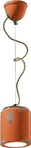 Lampada a sospensione in Vetroceramica E27 Ø 12,5 cm H: max. 114 cm Arancione Shabby Antica lampada rotonda in Vetroceramica vintage