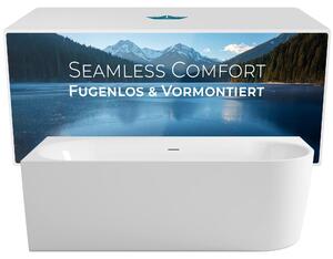 Set completo Calmwaters® Seamless Comfort da incasso 180x80 cm, design senza giunture, premontato con getto e scarico a scomparsa, versione destra, EU, acrilico, 02SL6222