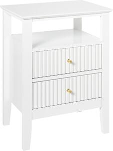 BELIANI Comodino in truciolato bianco 2 cassetti mobile contenitore comodino camera da letto