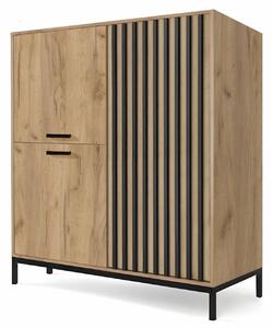 Credenza Lamino KM-2 in rovere craft/nero