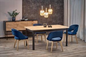 Tavolo allungabile Florian in rovere castagno/nero - L160-228 cm