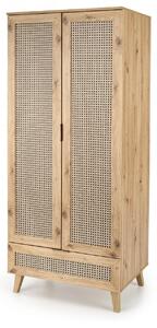 Credenza Borneo S-1 in rovere castagno/nero - H200 cm