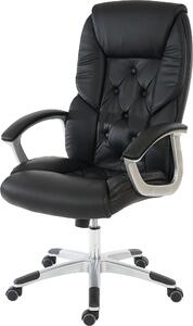 Sedia da ufficio professionale H42 XXL, poltrona direzionale girevole, portata 150 kg, Pelle finta ~ nera