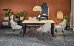 Tavolo allungabile Edmondo in rovere naturale/nero - L160-240 cm