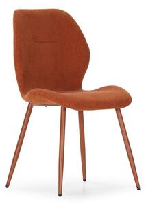Sedie da pranzo in set color terracotta in imbottito 4 pz Ansu – Marckeric