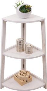 Scaffale angolare MCW-K44, scaffale da salotto, 3 ripiani, 80x37x37 cm, MDF di paulownia ~ bianco shabby