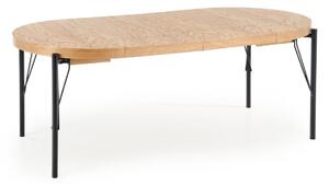 Tavolo Inferno allungabile in rovere/nero - L100-300 x L100 x H76
