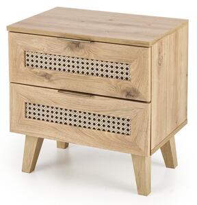 Comodino Borneo SN-1 in rovere artigianale/nero