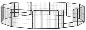 Recinto per cuccioli PawHut, alto 60 cm, con porta, 12 pannelli, in acciaio