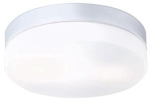 Plafoniera, balcone, IP44, argento, 2 fiamme, P 24cm