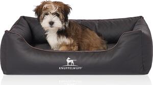 Cuccia ortopedica Knuffelwuff Madison in Pelle finta trapuntata al laser M-L 85 x 63cm nero