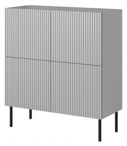 Credenza Asensio KM-2 in grigio chiaro/nero - L100 cm
