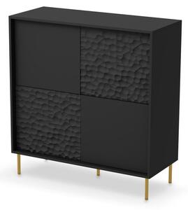 Credenza Bullet KM-2 in nero/oro - L100 cm
