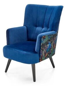 Poltrona Pagoni in velluto blu - H95 cm