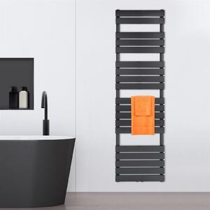 VILSTEIN radiatore da bagno, radiatore da bagno, radiatore per asciugamani attacco laterale e attacco centrale, radiatore da bagno a pannello piatto, radiatore per asciugamani a pannello, nero, 954W, 180x50 cm