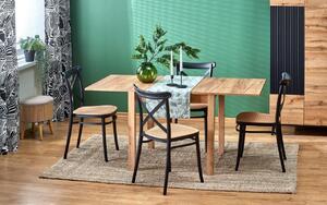 Set tavolo allungabile Gracjan in rovere artigianale - L80-160 cm + 4 sedie K512 in nero/marrone