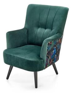 Poltrona Pagoni in velluto verde - H95 cm