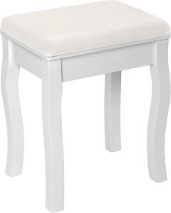Sgabello da toilette con motivo a rose - bianco