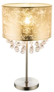 Lampada in cristallo, foglia d'oro, nichel opaco, 1x E27