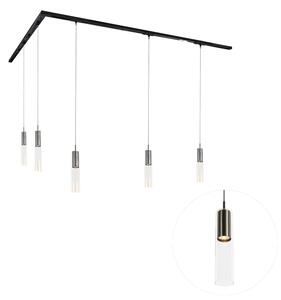 Sistema di illuminazione su binario moderno con 5 luci a sospensione color canna di fucile monofase - Iconic Lloyd