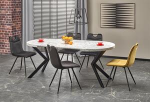 Tavolo allungabile Peroni effetto marmo bianco/nero - L100-250 cm