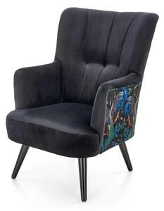 Poltrona Pagoni in velluto nero - H95 cm