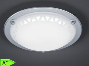 Lampada da soffitto a LED, rotonda, diametro 30 cm, 10W, corpo in metallo titanio con vetro satinato, confezione