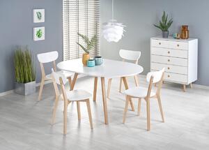 Tavolo Ruben allungabile in bianco/miele - L102/142 x L102 x H73 cm