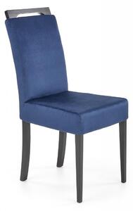 Clarion 2 sedia in velluto blu/nero Monolith 77