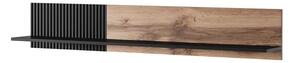 Scaffale Random P1 in rovere wotan/nero - L150 x H20 x H25 cm