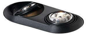 Faretto da incasso rotondo nero GU10 70mm 2 luci - Hubs