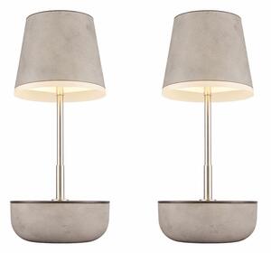 Lampada da tavolo a LED, 2 luci, a energia solare, orientabile, color sabbia, H 25 cm