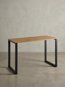 Scrivania in rovere, robuste gambe in metallo, versatile, stabile, moderna. 120x60x76 cm | Kadima Design