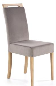 Sedia Clarion in velluto grigio/grigio miele Riviera 91