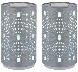 Lampada da tavolo LED AMIYAH, con controllo touch, cambio colore, grigia, in metallo, altezza 14 cm