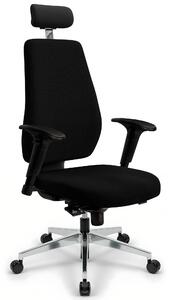 VERSEE V1404 Poltrona direzionale nera in tessuto – sedia da scrivania ergonomica, sedia da ufficio di alta qualità, comoda sedia girevole, portata massima 150 kg