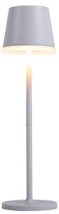 Lampada solare a LED, lampada da tavolo, metallo, bianca, grado di protezione IP44, altezza 41 cm