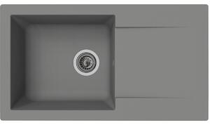 Lavello da cucina Denver, alta resistenza, 78 x 43,5 cm, grigio
