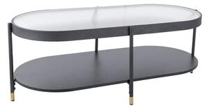 Tavolino da caffè Laguna B in vetro trasparente/nero - L110 cm