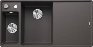 BLANCO AXIA III 6 S-F, SILGRANIT® PuraDur®, grigio roccia, vasca a sinistra, con tagliere in vetro