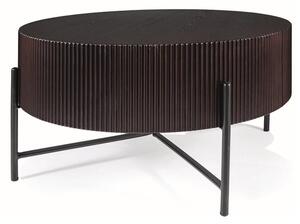 Tavolino da caffè Tuca in noce scuro/nero - ø80/h40