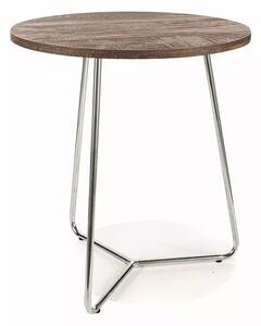 Tavolino da caffè Alta B in noce/cromo - ø45/h50