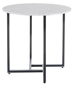Tavolo rotondo Alto II effetto marmo bianco/nero - ø80/h76 cm