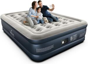 Materasso gonfiabile per 2 persone, autogonfiante, dimensioni 203x152x46 cm, colore grigio