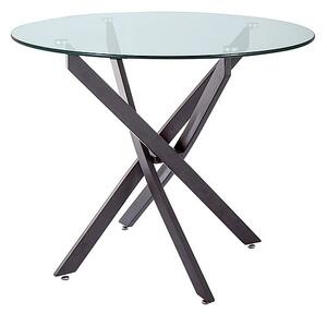 Tavolo rotondo Agis in vetro trasparente/nero opaco - ø90/h72 cm