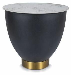Tavolino da caffè Cyprus B effetto marmo bianco/nero - ø48/h45
