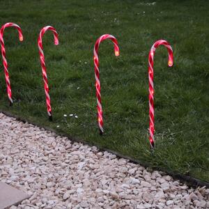 FHS LED candele a bastoncino 6 bastoncini con puntale a terra Altezza 50/55 cm, 6/18 h A/A IP44
